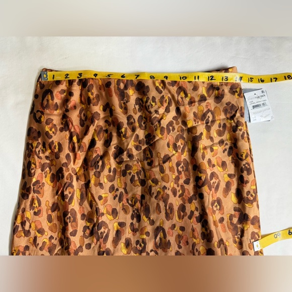 FORGOTTEN GRACE Brown Cheetah print ruffle hem midi skirt size L - Picture 10 of 11
